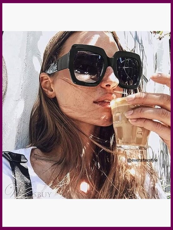Oversized Square Sunglasses UV400 Protection Retro Modern Style main image 6